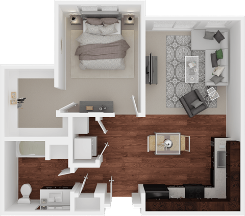 a floor plan of a one bedroom apartment